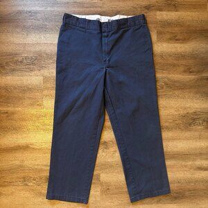 Dickies 874 Chinos Mens 36x28 Navy Blue Wide Leg Cotton Work Pants
